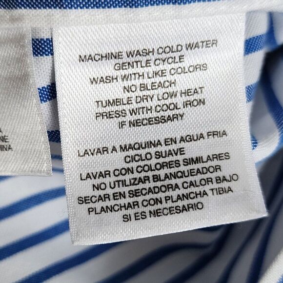 Women's Sleeveless Button Down Shirt | Cotton Collar Stripes | Jones New York S - Picture 7 of 7